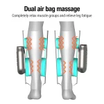 Lot de 2 masseurs chauffants des mollets à pression d’air 360°, appareil de relaxation et de traitement, pressothérapie – Image 3