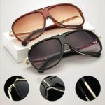 Lunettes de soleil carrées rétro unisexe, verres dégradés, UV400 – Image 5