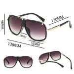 Lunettes de soleil carrées rétro unisexe, verres dégradés, UV400 – Image 4