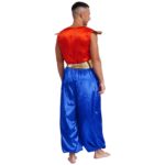 Costume de prince arabe pour homme avec ceinture, combinaison en satin, déguisement – Image 2