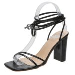 Sandales Stiletto élégantes à talons hauts, lanières croisées