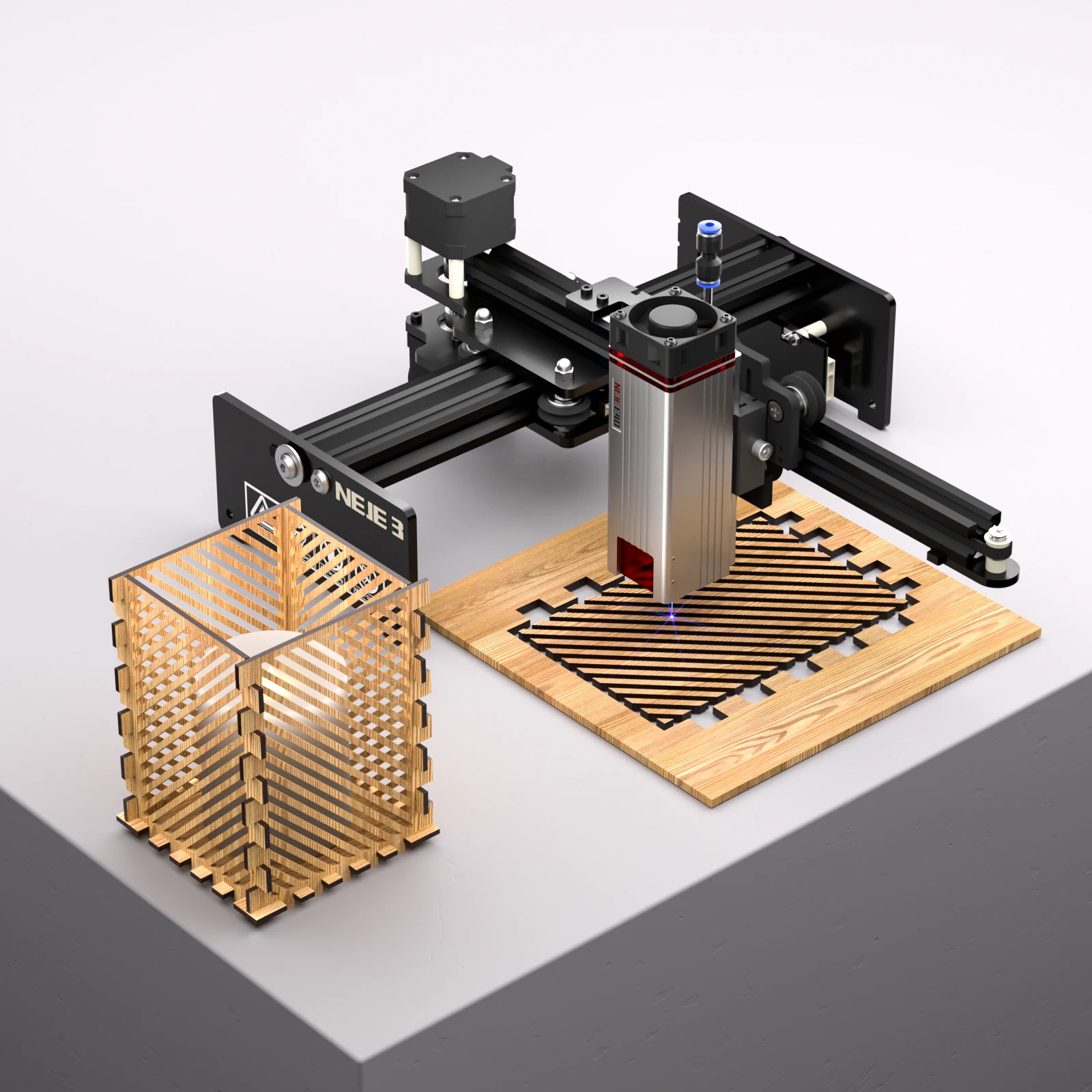 Graveur laser portable NEJE 3, CNC de découpe de précision 0.075mm, zone de travail 170 x 170 mm