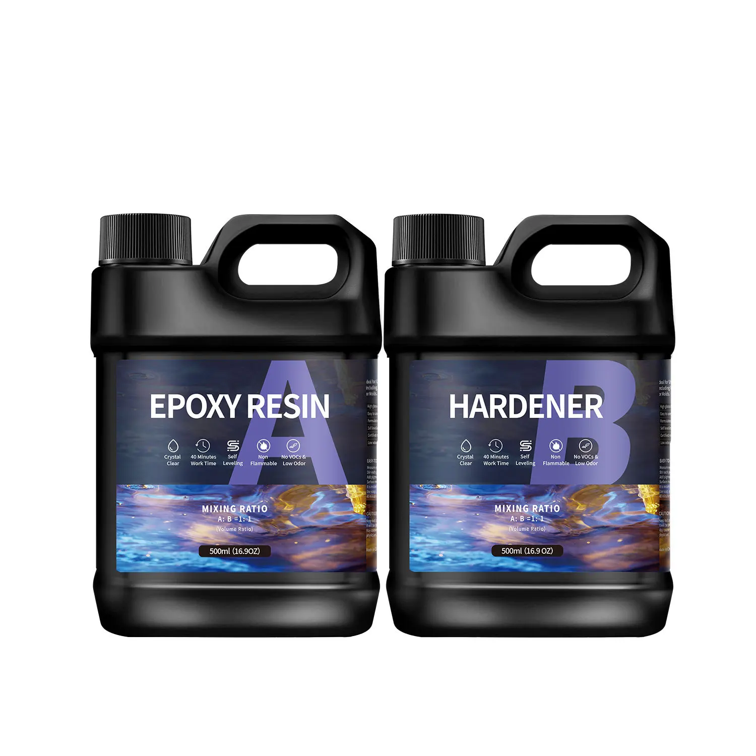 AB Résine époxy à séchage rapide, 250ml à 500ml, pour l'artisanat