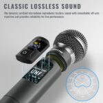 Système de 2 microphones sans fil UHF, 500 MHz - 590 MHz, réglage automatique, pour la scène, Karaoké – Image 4