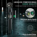 Système de 4 microphones sans fil à fréquence fixe UHF, Plug-and-Go, construction robuste, pour la scène, Karaoké – Image 4