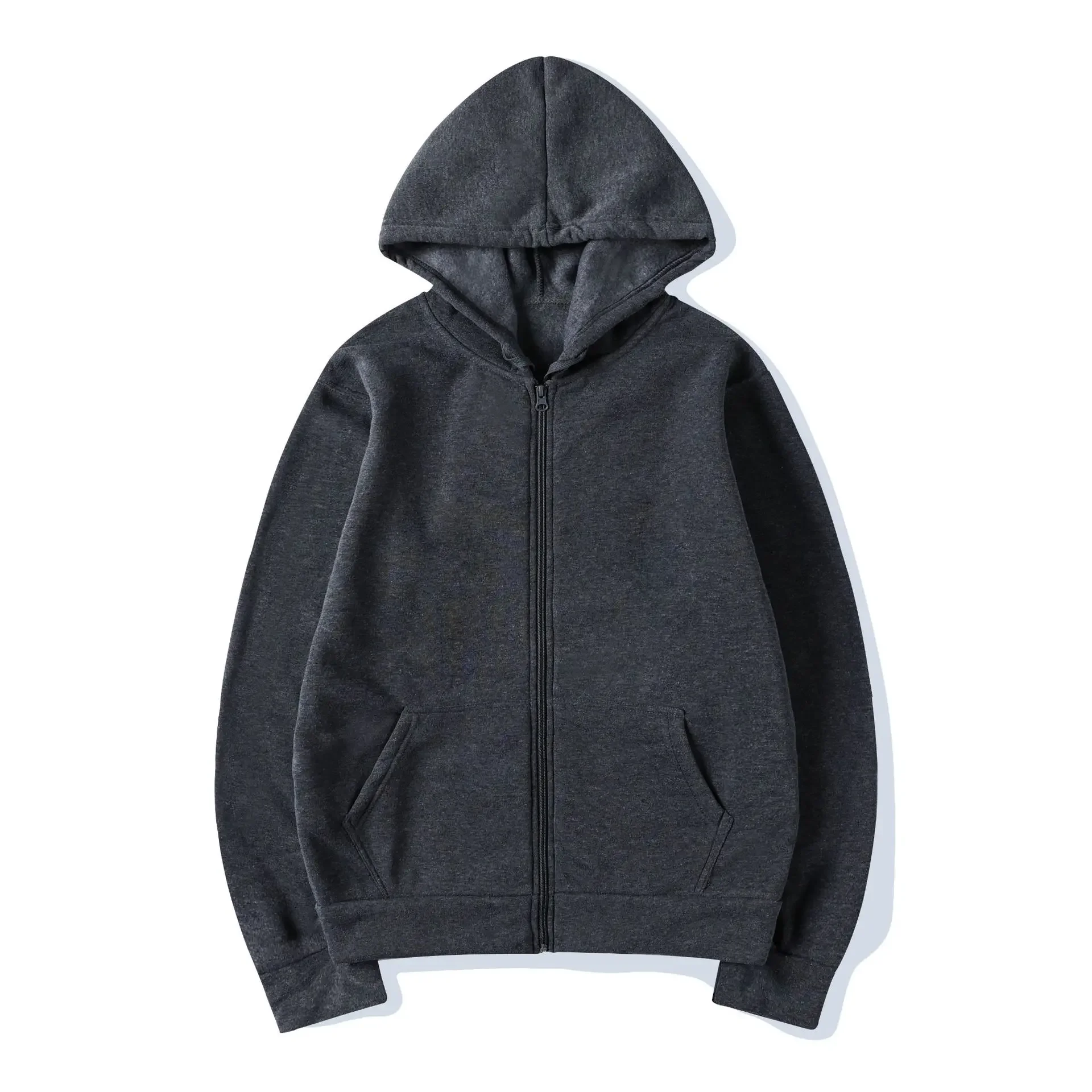 Veste oversize zippée avec capuche, décontractée