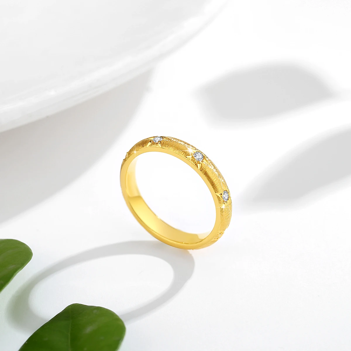 Bague en Or 18 carats 750, avec diamants Moissanite 0.2 ct