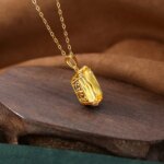 Pendentif en argent plaqué Or 18 ct, avec pierre au choix – Image 3