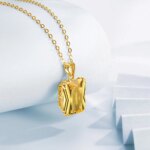 Pendentif en argent plaqué Or 18 ct, avec pierre au choix – Image 6