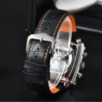 Montre-bracelet Monaco, mouvement à Quartz, bracelet en cuir, étanche – Image 6