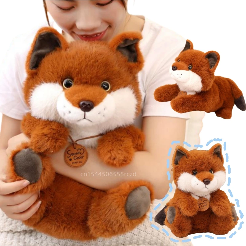 Peluche de renard Kawaii, douce et confortable, 27 à 37 cm
