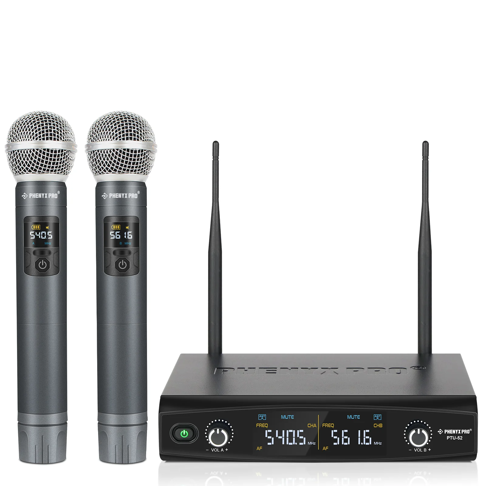 Système de 2 microphones sans fil UHF, 500 MHz - 590 MHz, réglage automatique, pour la scène, Karaoké