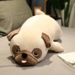 Peluche géante coussin, chien Carlin couché, douce et confortable, 50 à 85 cm – Image 4