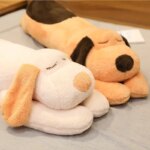 Peluche géante, chien couché, coussin doux et confortable, de 90 à 140 cm