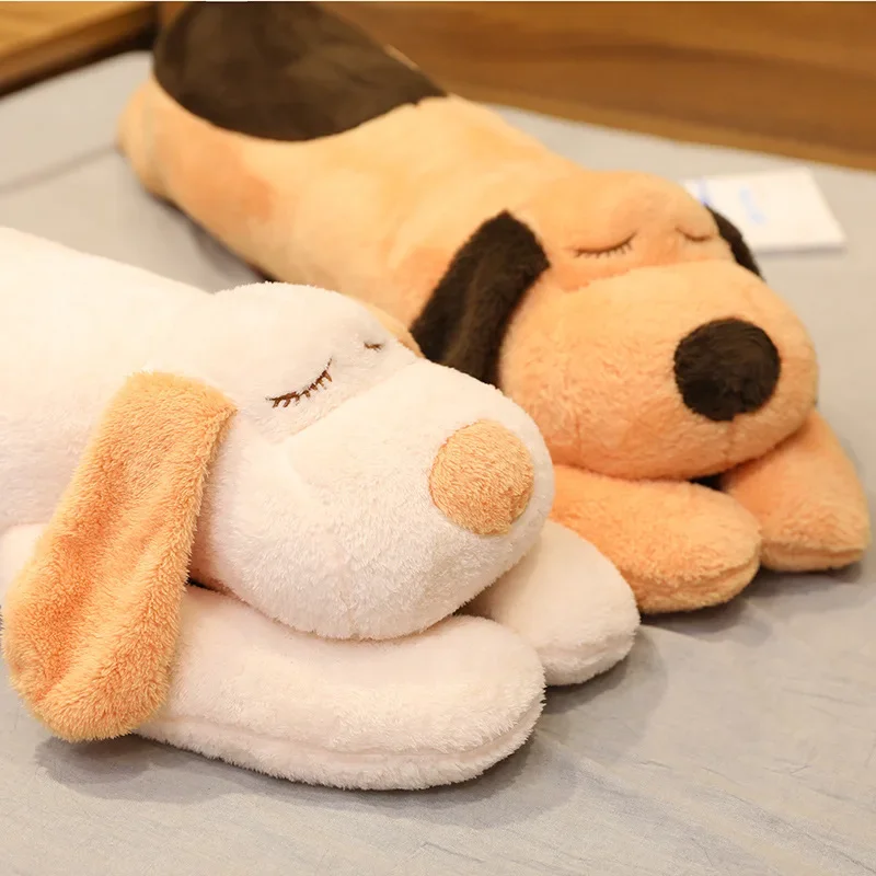 Peluche géante, chien couché, coussin doux et confortable, de 90 à 140 cm