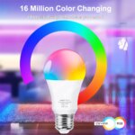 Lot de 3 ampoules LED RGB intelligentes, Wifi / Bluetooth, 2700K à 6500K, E27, 220V – Image 2