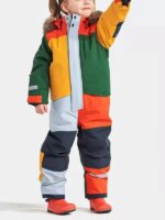 Combinaison de Ski imperméable pour enfant, à capuche, en coton épais et chauds – Image 5