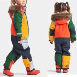 Combinaison de Ski imperméable pour enfant, à capuche, en coton épais et chauds – Image 3