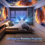Projecteur portable Android 11, HY300 Pro, 1280x720P, WiFi 6, rotation 180°, Home cinéma – Image 7
