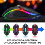 Ensemble clavier mécanique, souris, casque de jeux et tapis, rétroéclairage RGB, QWERTY, filaire – Image 5