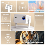 Projecteur Home Cinéma L018, 1080P, 650 lumens ANSI, 4K, Wifi 6, BT 5.2, Android 11, mise au point automatique – Image 2
