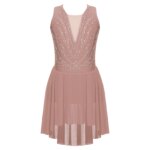 Costume de patinage artistique en strass, sans manches, dos à bretelles, justaucorps – Image 2