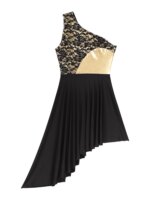 Robe de danse moderne sans manches, asymétrique, patchwork de dentelle, performance sur scène – Image 6
