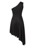 Robe de danse moderne sans manches, asymétrique, patchwork de dentelle, performance sur scène – Image 5