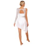 Robe de danse, patinage artistique, dentelle, ourlet asymétrique, justaucorps – Image 2