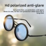 Lunettes de soleil rondes ND9, polarisées, 9 filtres ajustables, UV400 – Image 5
