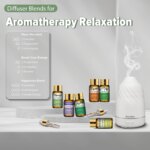 Ensemble de 6 huiles essentielles avec diffuseur d'aromathérapie de 120 ml – Image 2
