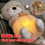 Peluche de loutre mignonne et apaisante, avec lumière, pour apaiser l’anxiété, 30 cm – Image 7