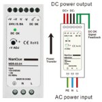 Alimentation à découpage étroite DIN Rail 10W 20W 40W 60W 100W, Entrée 100-240V AC, Sortie DC 5V 12V 15V 24V 48V, Boîtier aluminium, Haute efficacité – Image 5