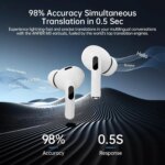 Écouteurs intra-auriculaires avec traducteurs intelligents IA, 144 langues & accents,  60 heures d'autonomie – Image 5