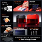 Machine de gravure laser intelligente Pixi AlgoLaser, 3W/5W/10W, écran tactile, sans PC, gravure 300+ matériaux, sécurisée et portable – Image 7