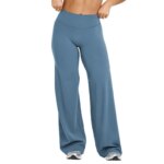 Pantalon de sport taille croisée évasé, tissu respirant et extensible – Image 2