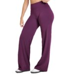 Pantalon de sport taille croisée évasé, tissu respirant et extensible – Image 6