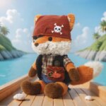 Peluche renard pirate 30 cm, coton PP doux – Image 5