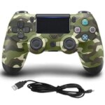 Manette sans fil Bluetooth, Compatible PS4 / PC / Android, Pavé tactile, LED & gâchettes précises