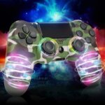 Manette sans fil Bluetooth, Compatible PS4 / PC / Android, Pavé tactile, LED & gâchettes précises – Image 4