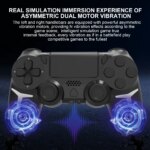 Contrôleur de jeu sans fil amélioré PS3/PS4/PC, Gyroscope 6 axes, vibration double moteur – Image 4