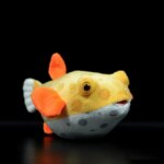 Peluche poisson globe réaliste, coton PP doux, 22 cm