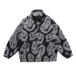 Parka sherpa en laine d’agneau synthétique, style streetwear Harajuku, chaude, oversize, col montant, fermeture éclair – Image 5