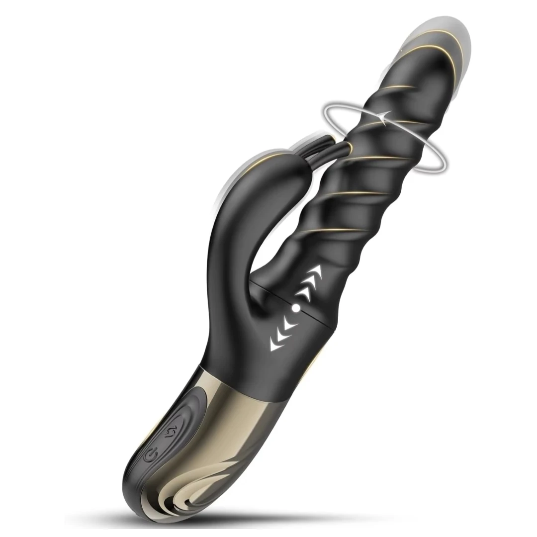 Vibromasseur Rabbit Tornado G-Spot Noir – Rotation 360°, poussée et 9 vibrations